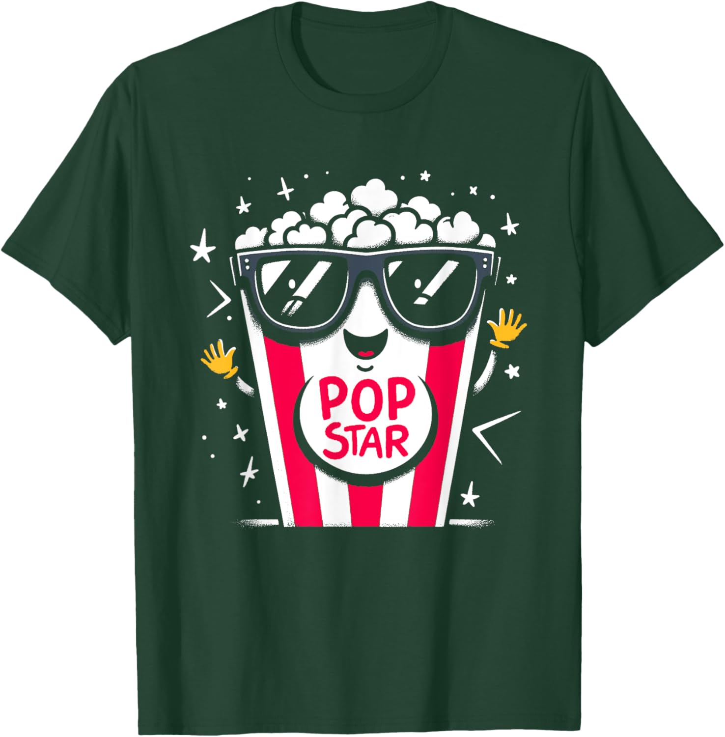 Popcorn Pop Star - Funny Graphic Popcorn Movie Lover T-Shirt - T-Shirt | Forest