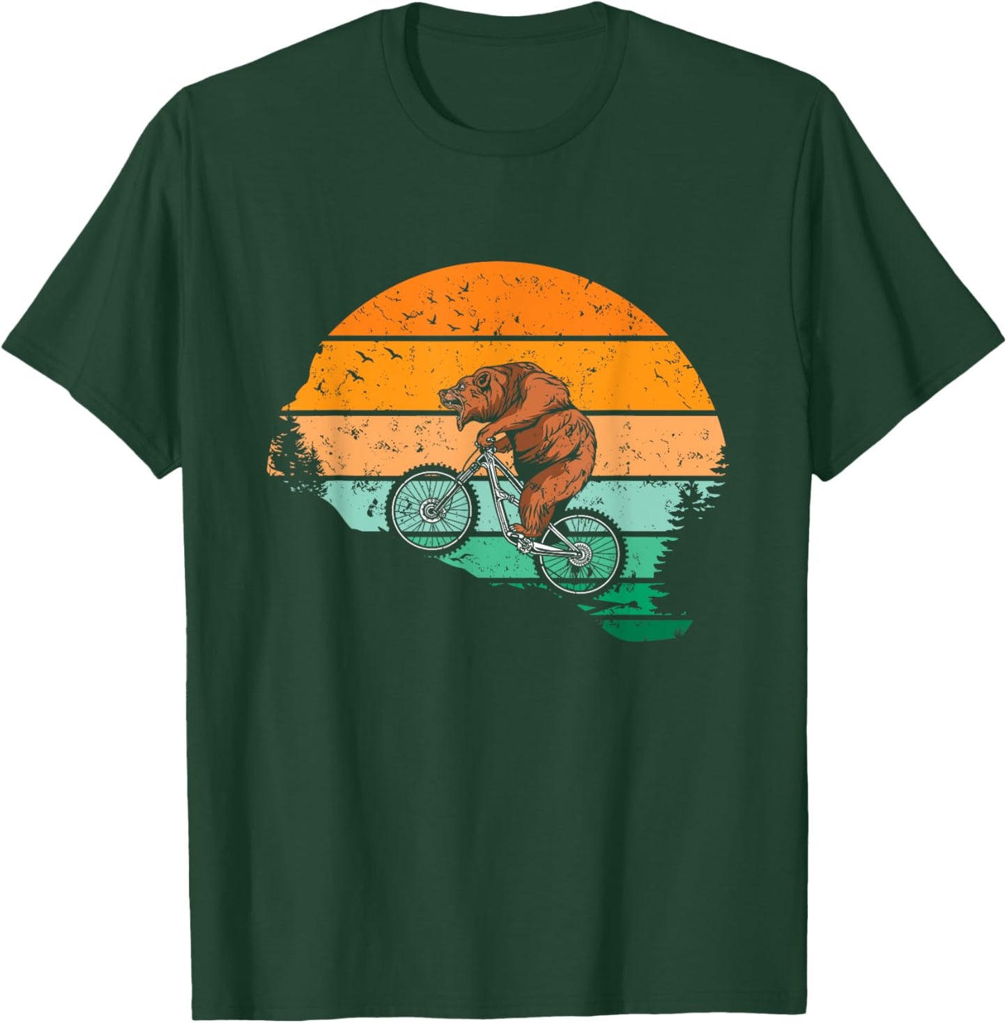 Mountain Bike Grizzly Bear Cycling Funny MTB Cyclist T-Shirt - T-Shirt | Forest