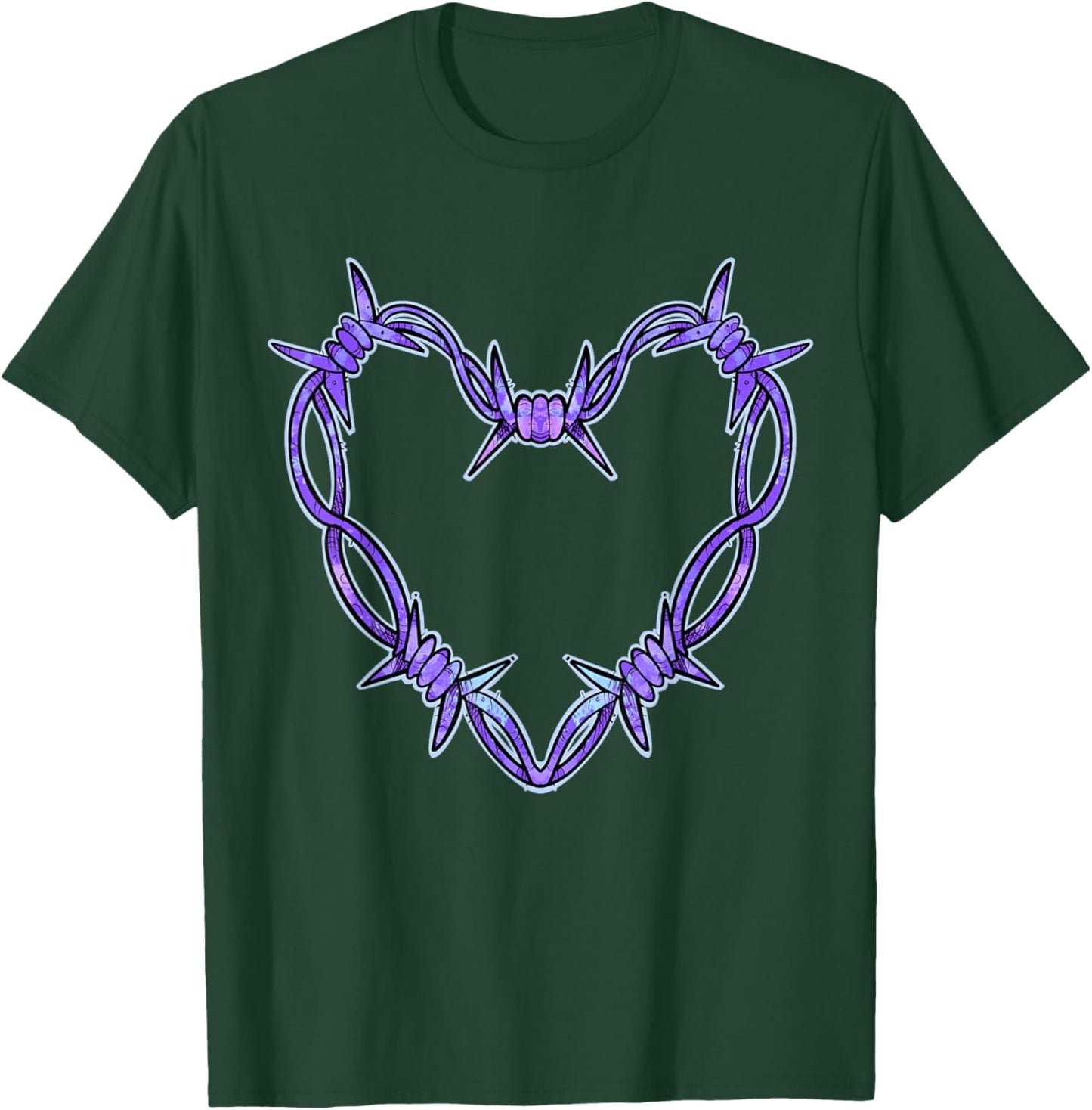 Barbed wire heart in purple T-Shirt - T-Shirt | Forest
