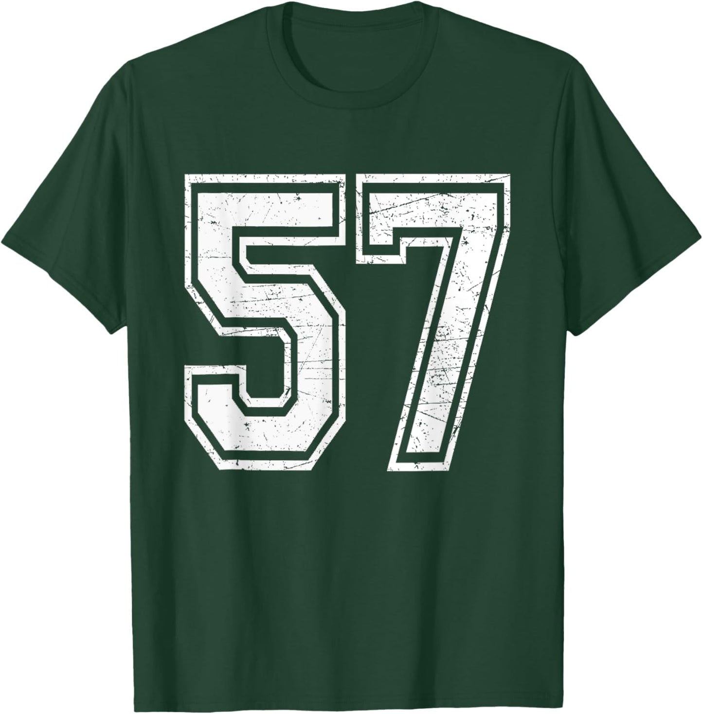 Number 57 Varsity Sports Team Jersey 57th Birthday T-Shirt - T-Shirt | Forest
