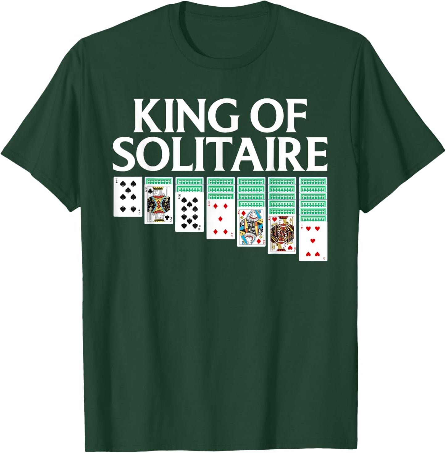 Funny King of Solitaire Art Grandpa Solitaire Player T-Shirt - T-Shirt | Forest