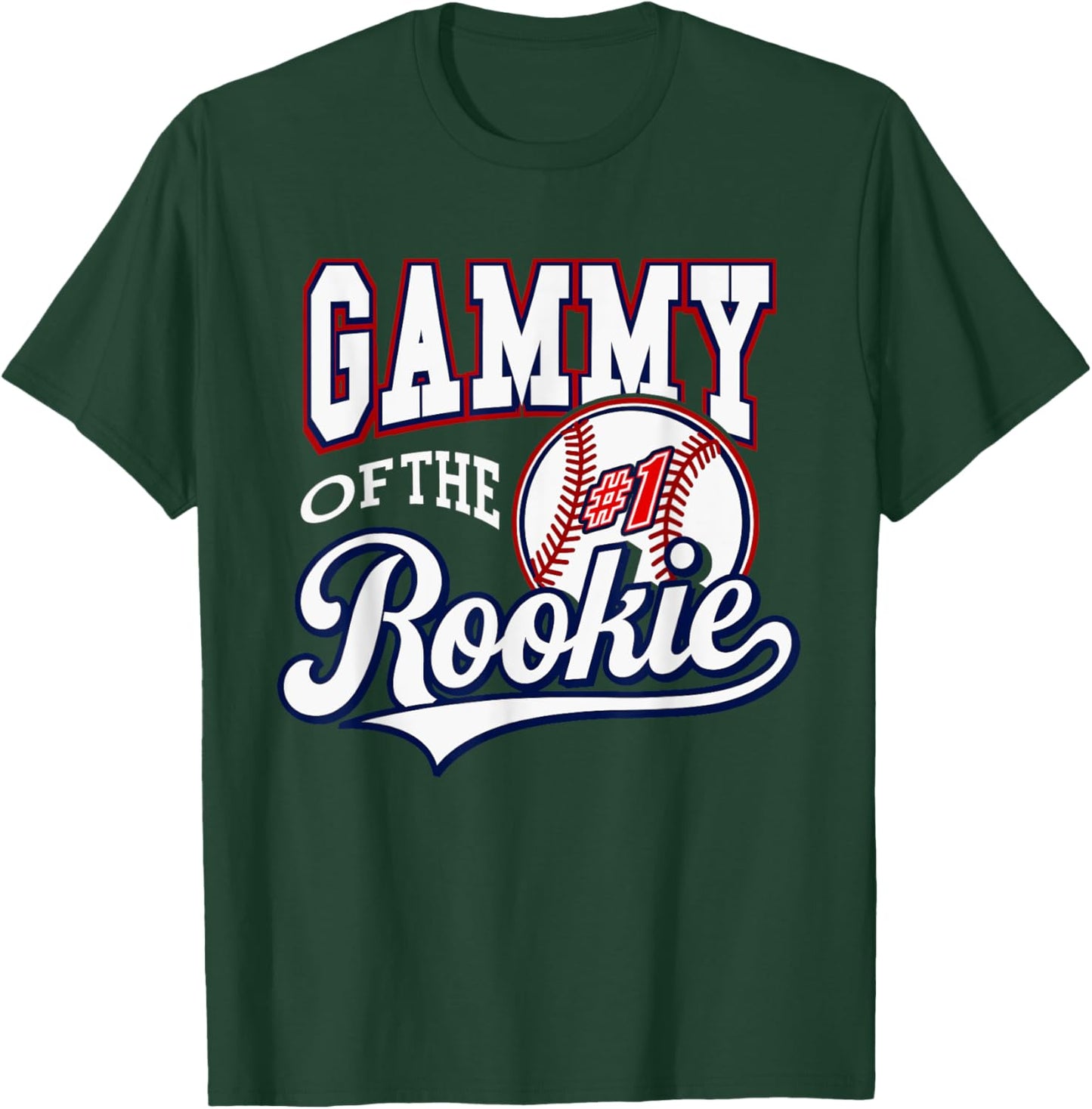 Retro Grandma Gammy Of The Number 1 Rookie Baseball T-Shirt - T-Shirt | Forest