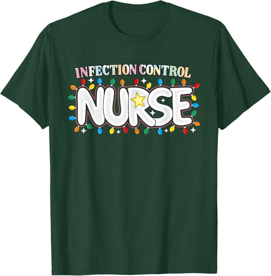Infection Control Nurse Christmas Epidemiology Nursing Crew T-Shirt - T-Shirt | Forest