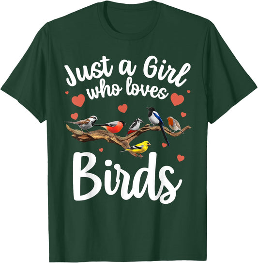 Cool Bird Watcher Art Girls Birding Nerd Birder T-Shirt - T-Shirt | Forest