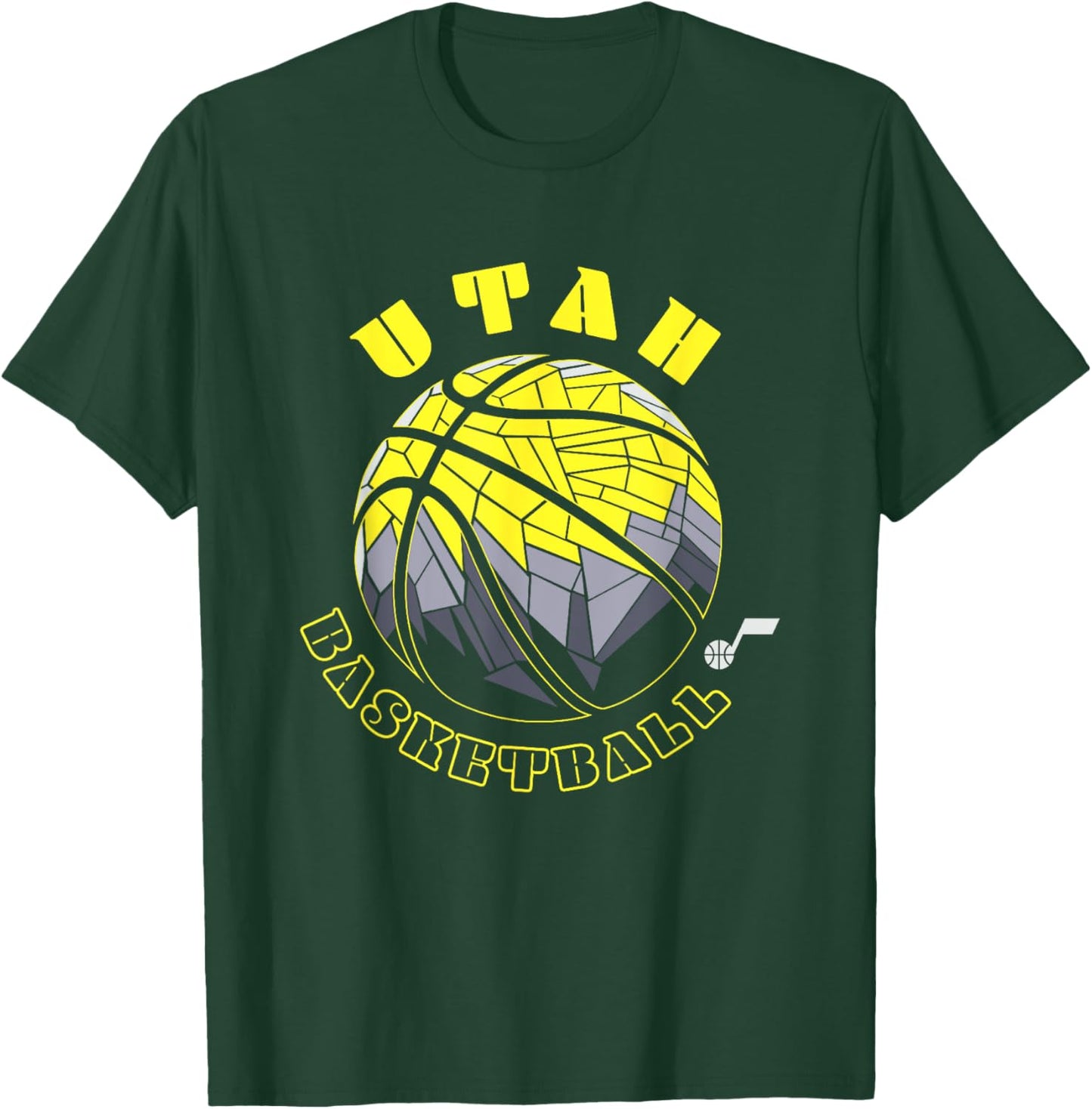 NBA Utah Jazz Neon Prism Basketball T-Shirt - T-Shirt | Forest