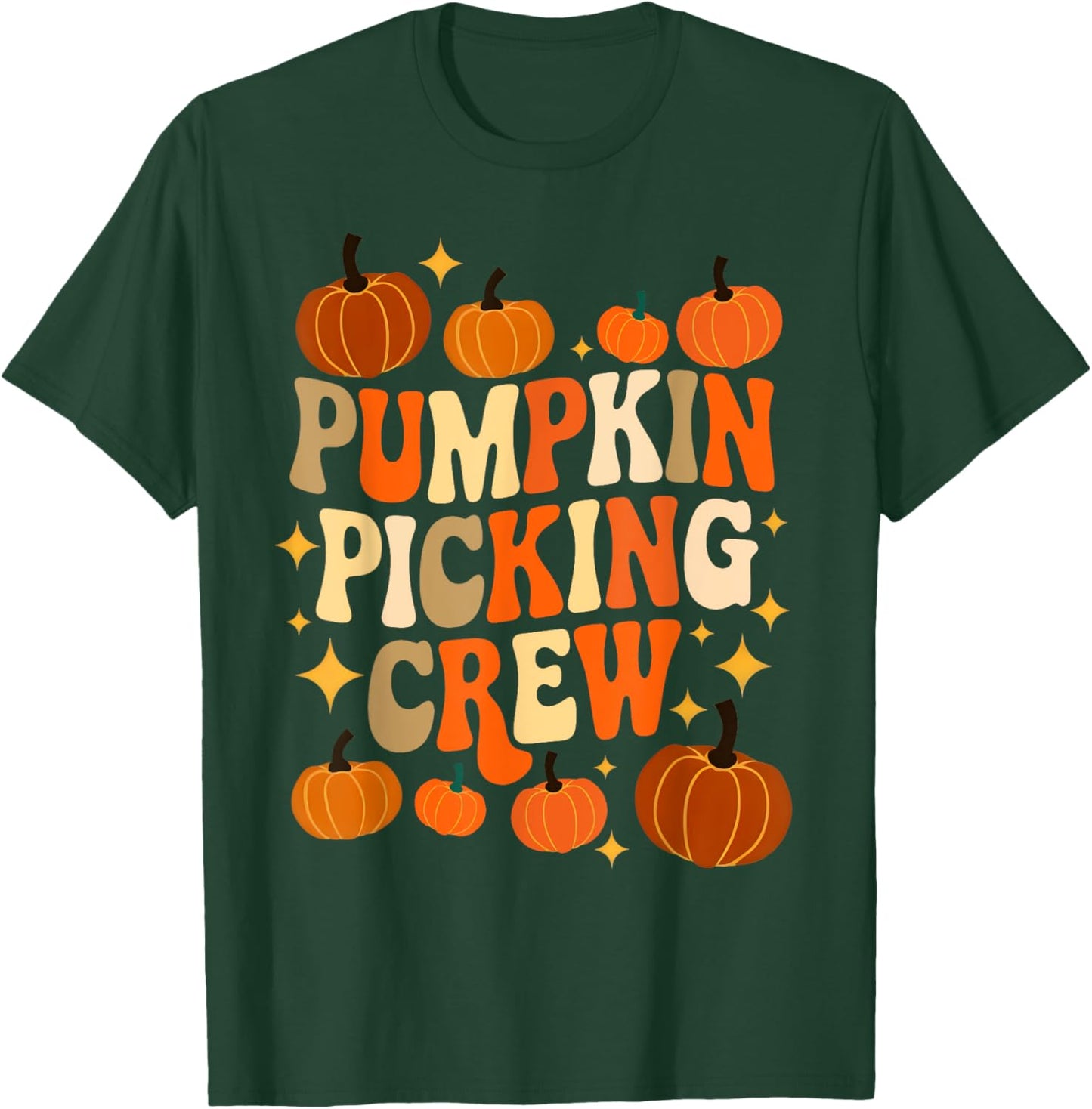 Groovy Pumpkin Picking Crew Matching Family Autumn T-Shirt - T-Shirt | Forest