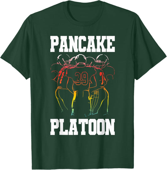 Lineman Pancake Platoon Funny Football Player T-Shirt - T-Shirt | Forest