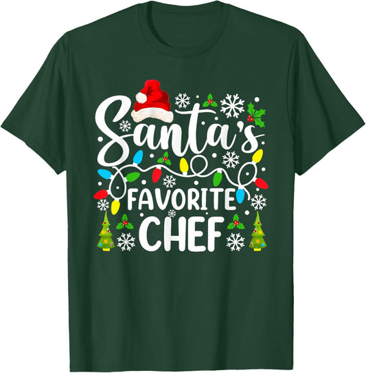 Santa's Favorite Chef Funny Christmas Family Matching T-Shirt - T-Shirt | Forest