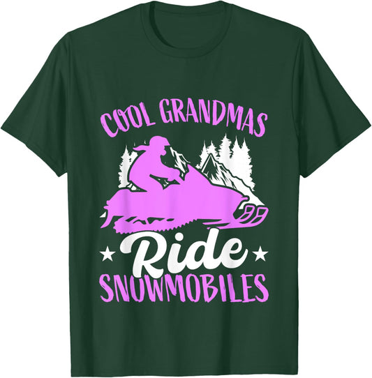 Cool Grandmas Ride Snowmobiles Snowmobiling Snowmobile Rider T-Shirt - T-Shirt | Forest