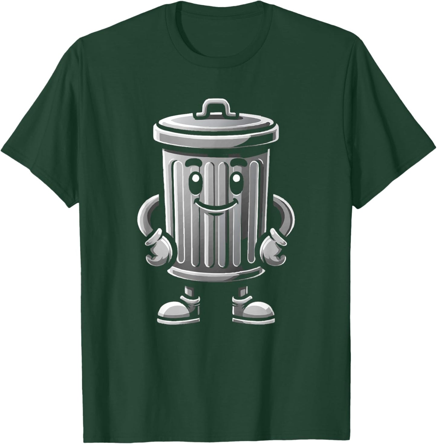 Garbage Trash Can Cartoon Character Design T-Shirt - T-Shirt | Forest