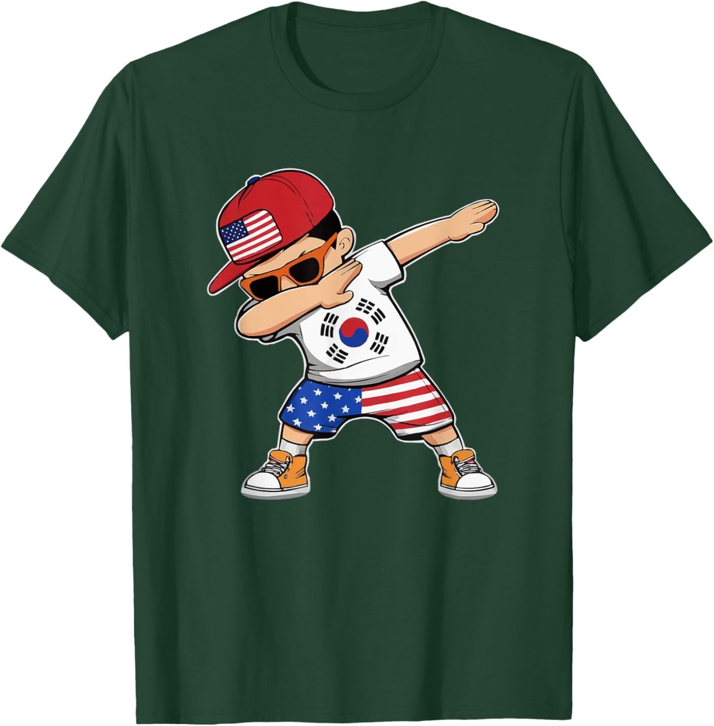 Half Korean Half American USA Flag South Korea America T-Shirt - T-Shirt | Forest