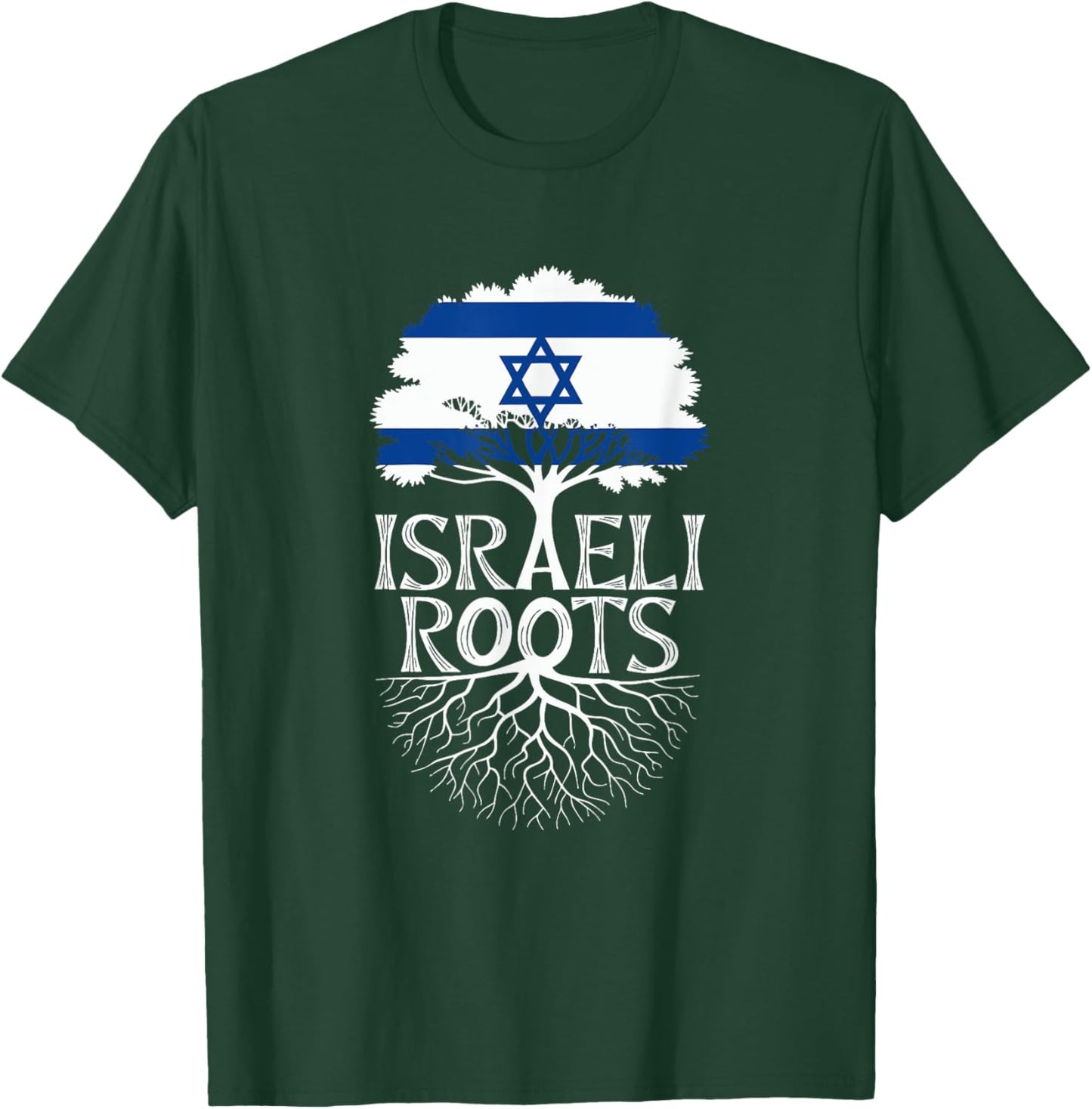 Israeli Roots - Israel Flag Colors Family Tree Souvenir T-Shirt - T-Shirt | Forest
