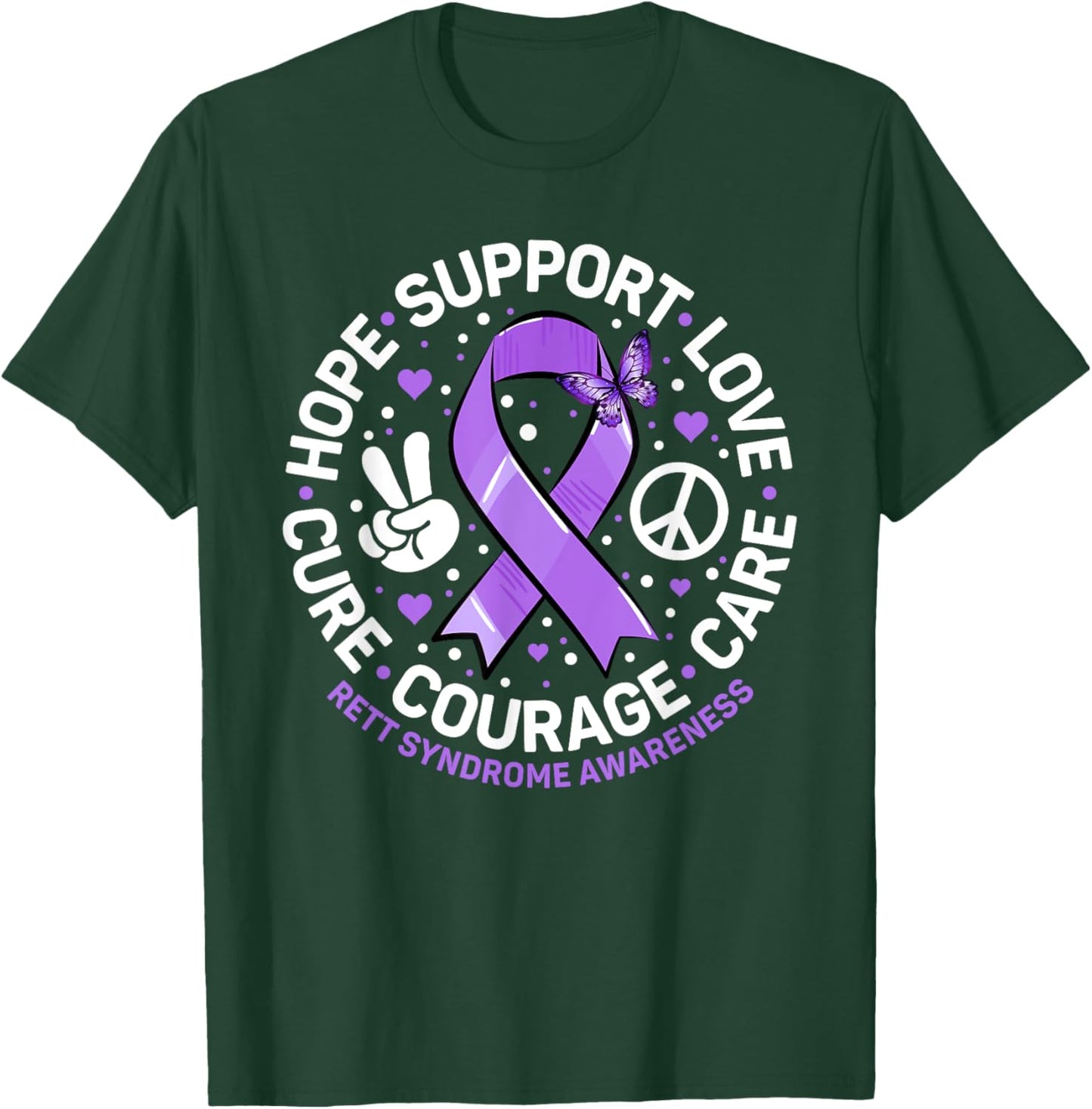 Rett Syndrome Support Purple Ribbon Rett Syndrome Awareness T-Shirt - T-Shirt | Forest