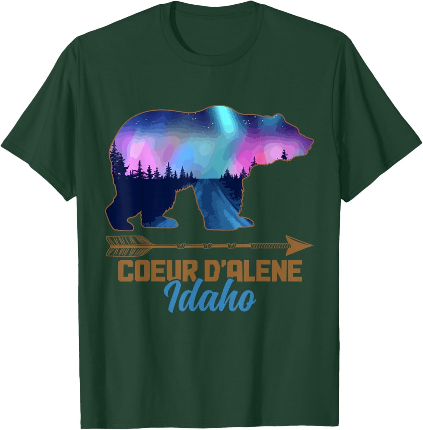 Coeur D'Alene Idaho Bear Pride Vintage Souvenir T-Shirt - T-Shirt | Forest