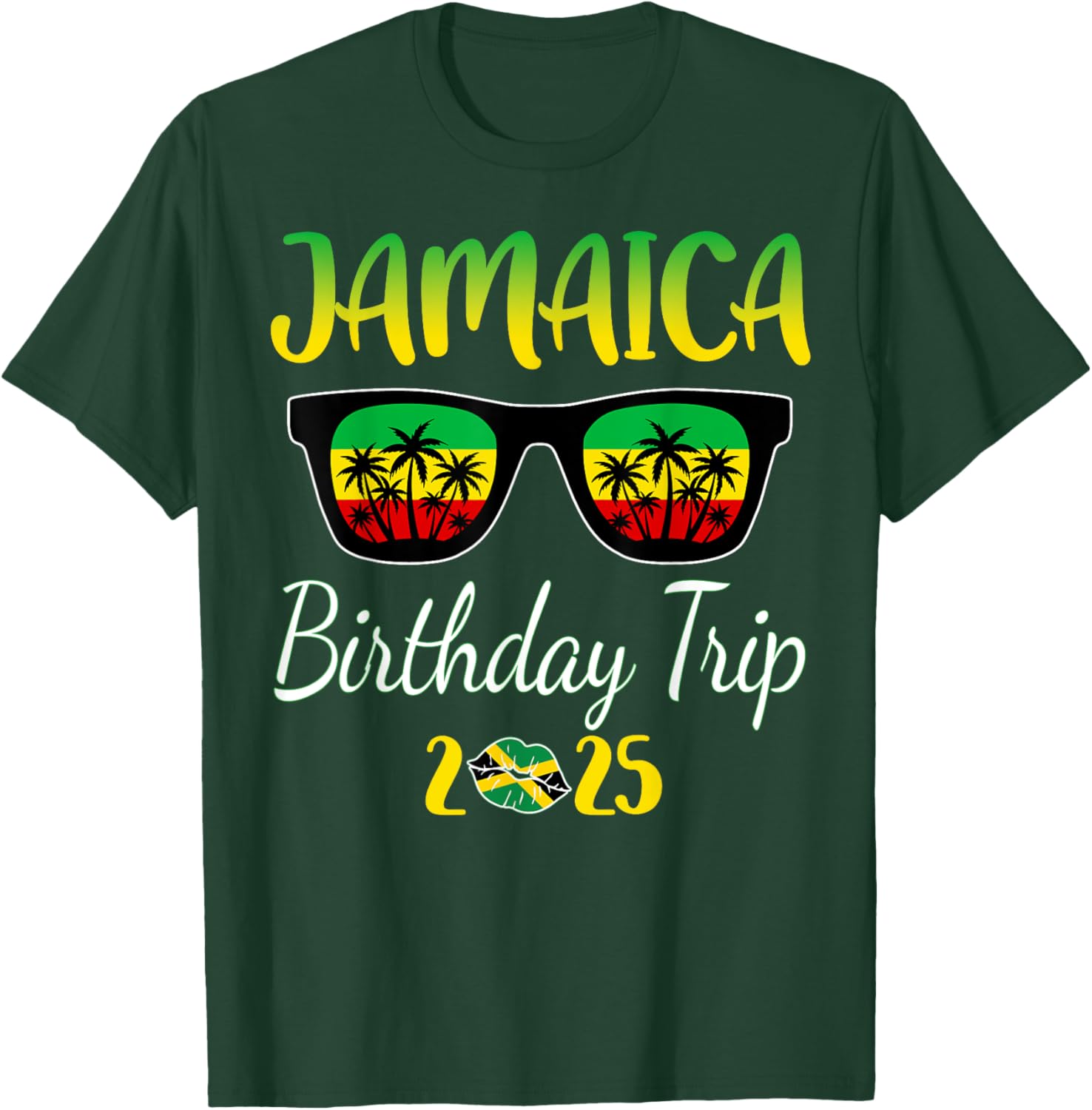 Jamaica Birthday Trip 2025 Funny Family Matching T-Shirt - T-Shirt | Forest
