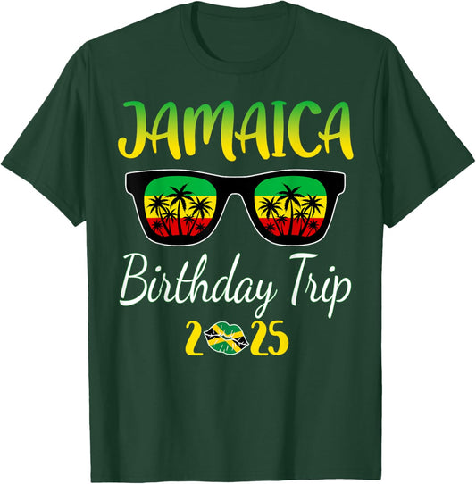 Jamaica Birthday Trip 2025 Funny Family Matching T-Shirt - T-Shirt | Forest