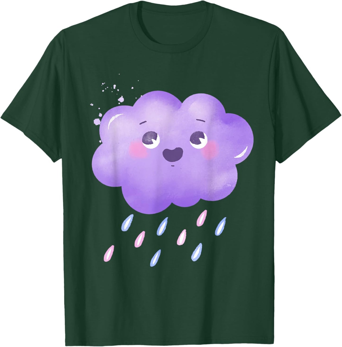 Funny Purple Clouds Rain Drop Boy Girl Kids T-Shirt - T-Shirt | Forest