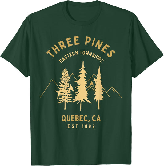 Three Pines Eastern Townships Quebec CA Est 1899 T-Shirt - T-Shirt | Forest