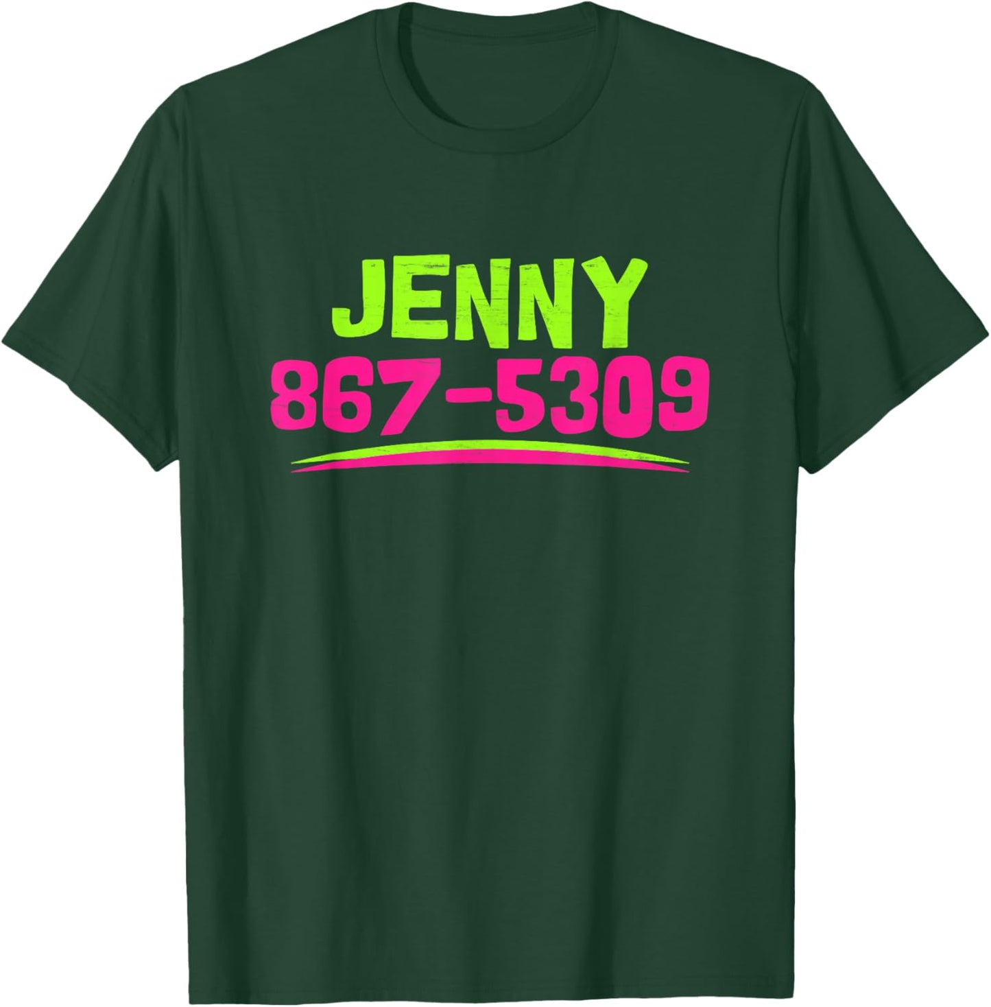 Nostalgic Jenny Phone Number 867-5309 Funny 80s Retro Music T-Shirt - T-Shirt | Forest