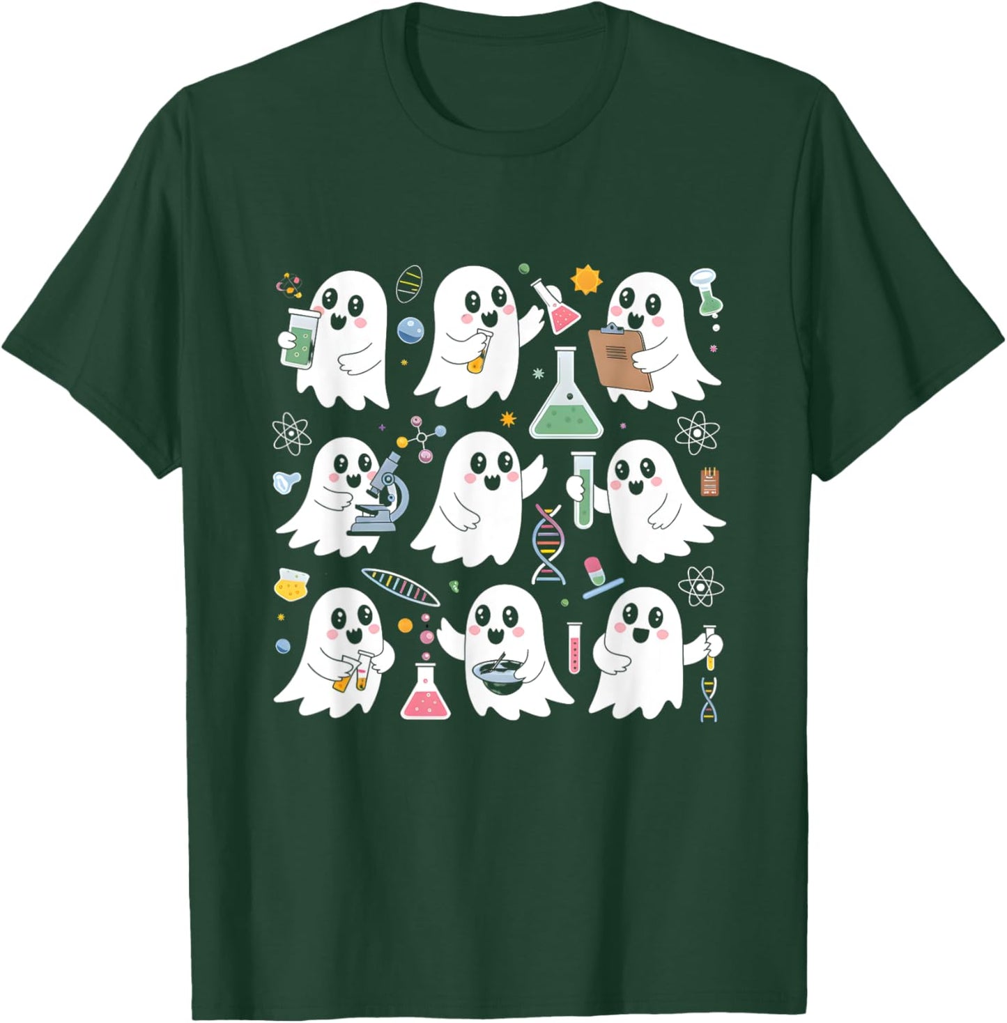 Ghost Science Teacher Chemistry Laboratory Halloween Costume T-Shirt - T-Shirt | Forest