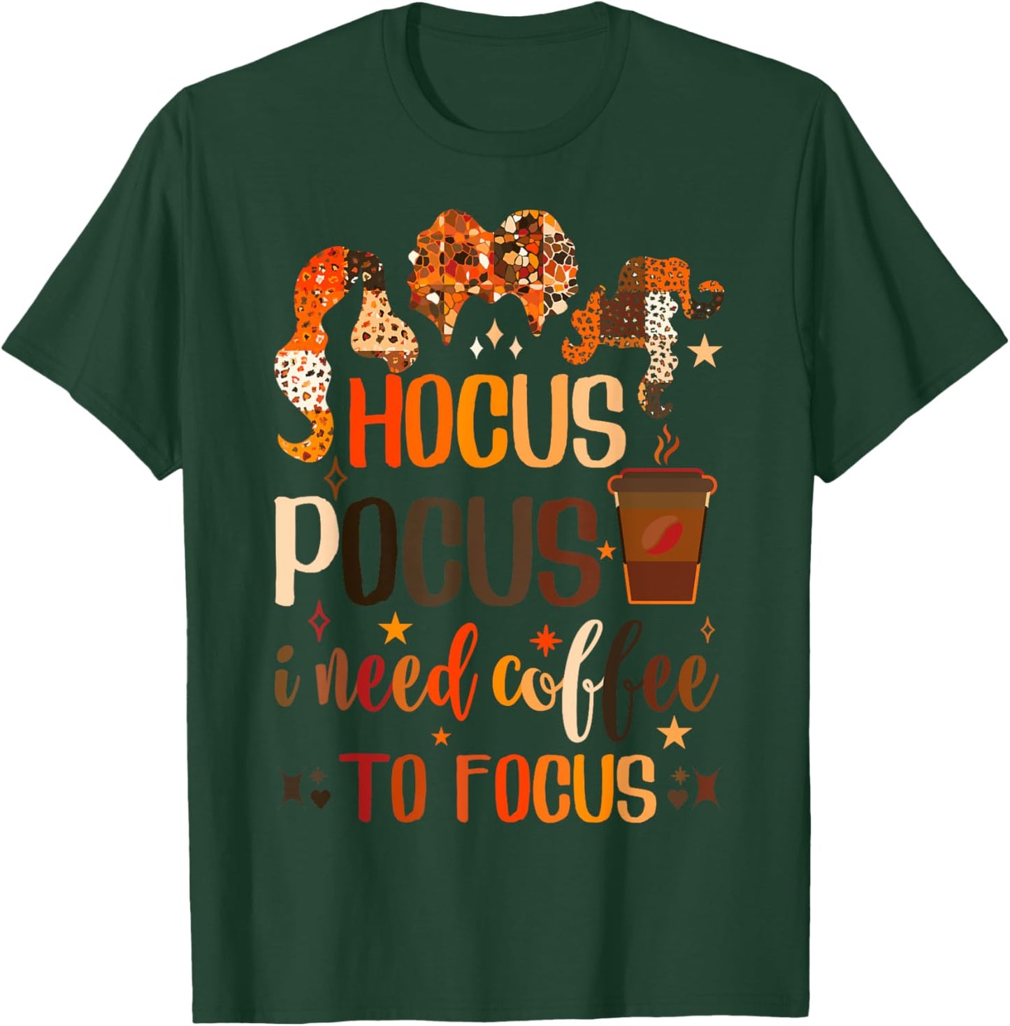 Hocus Pocus I Need Coffee To Focus T-Shirt - T-Shirt | Forest