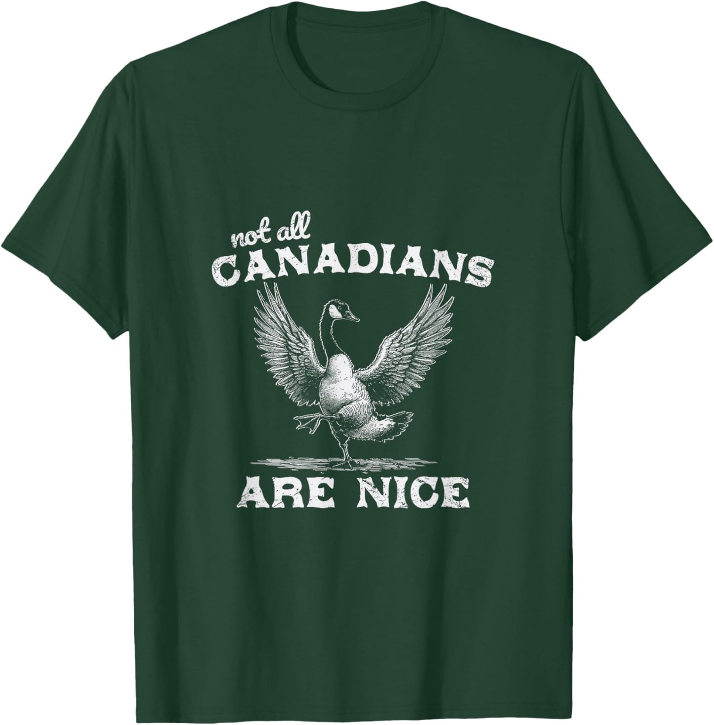 Vintage Western Funny Not All Canadians Are Nice Geese Goose T-Shirt - T-Shirt | Forest