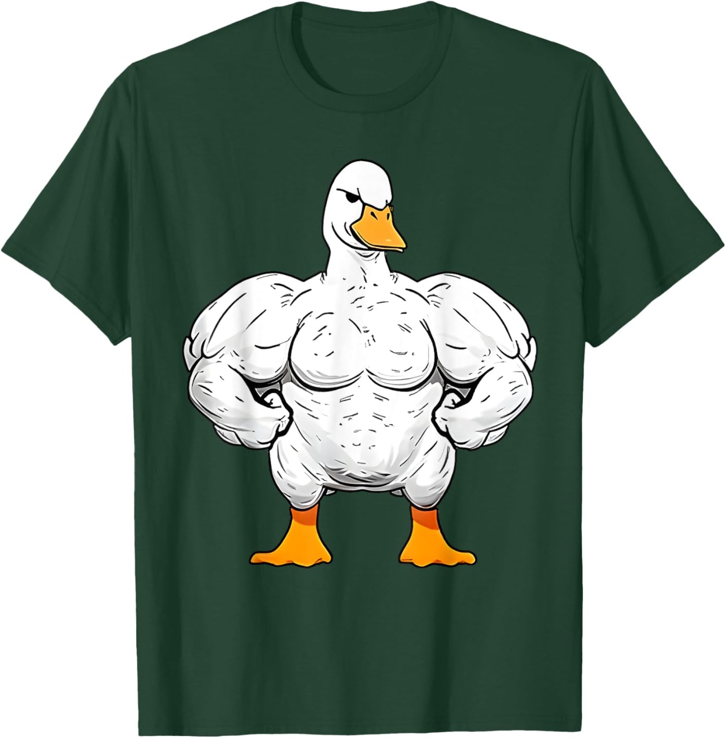 Strong Duck Gym Outfits Gym Lover Quackin Duck Weightlifting T-Shirt - T-Shirt | Forest