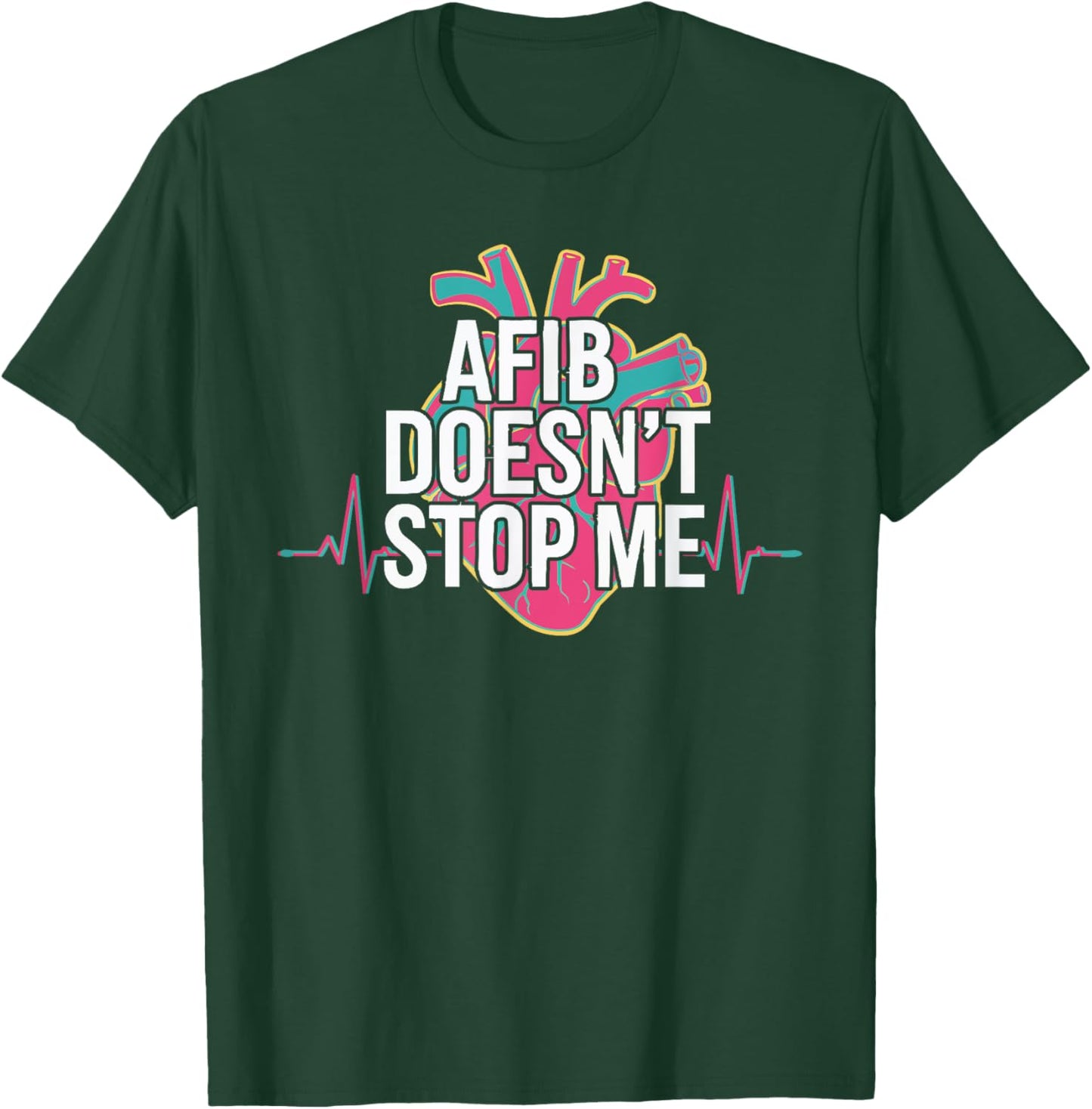 Atrial Fibrillation Medical Heart Disease Arrhythmia T-Shirt - T-Shirt | Forest