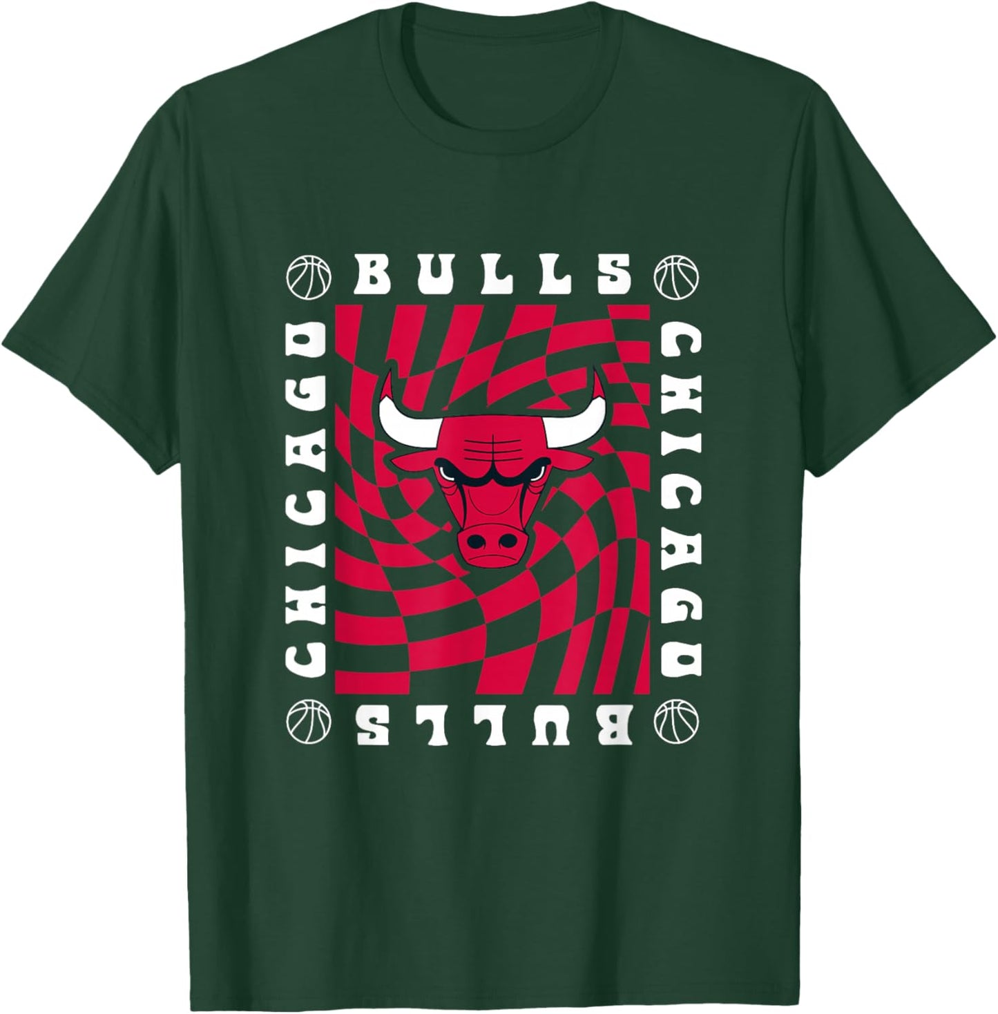 NBA Chicago Bulls Retro Checkerboard Wave T-Shirt - T-Shirt | Forest