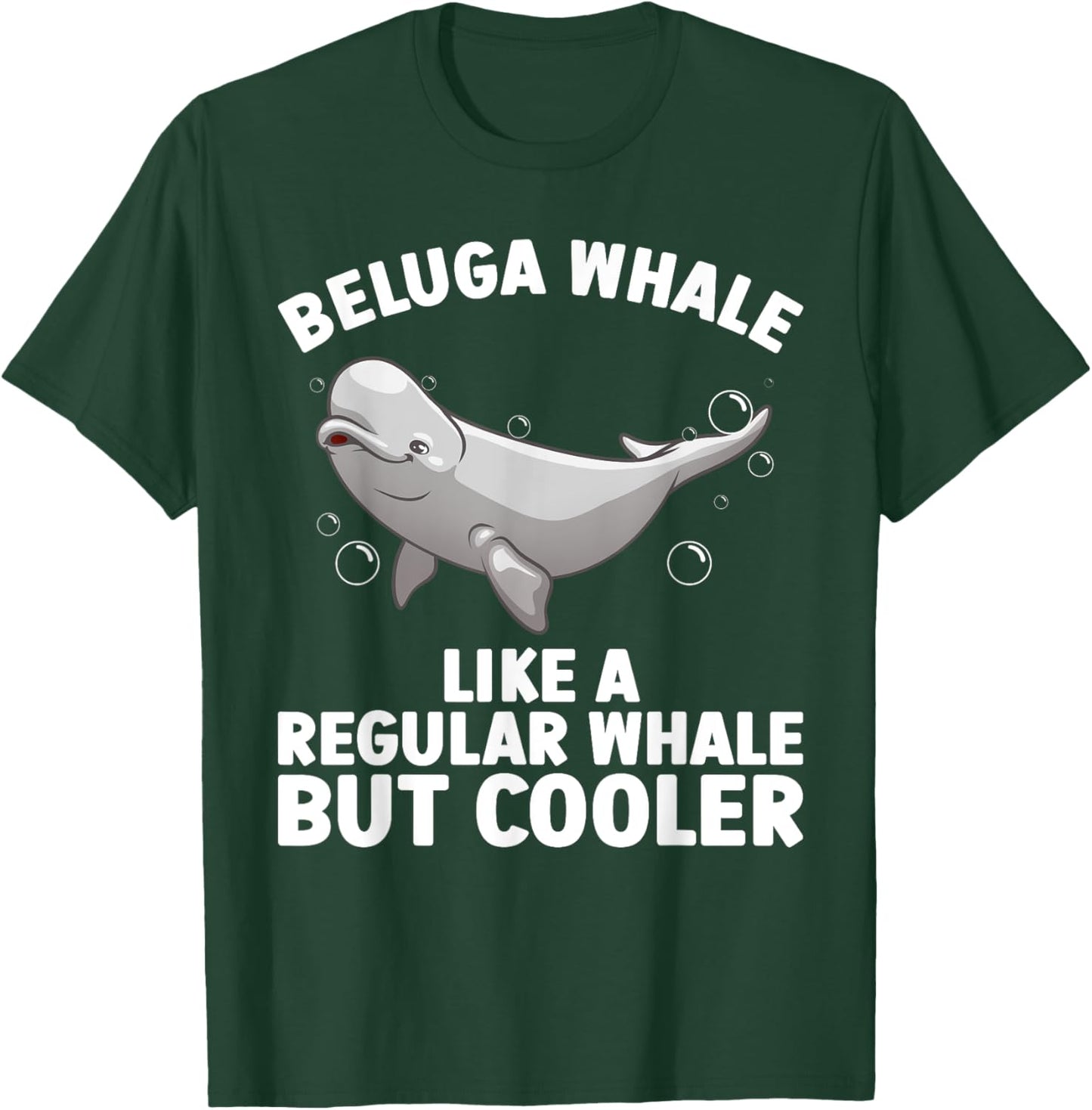 Funny Beluga Whale Art Women Kid Toddler Whale Lover T-Shirt - T-Shirt | Forest
