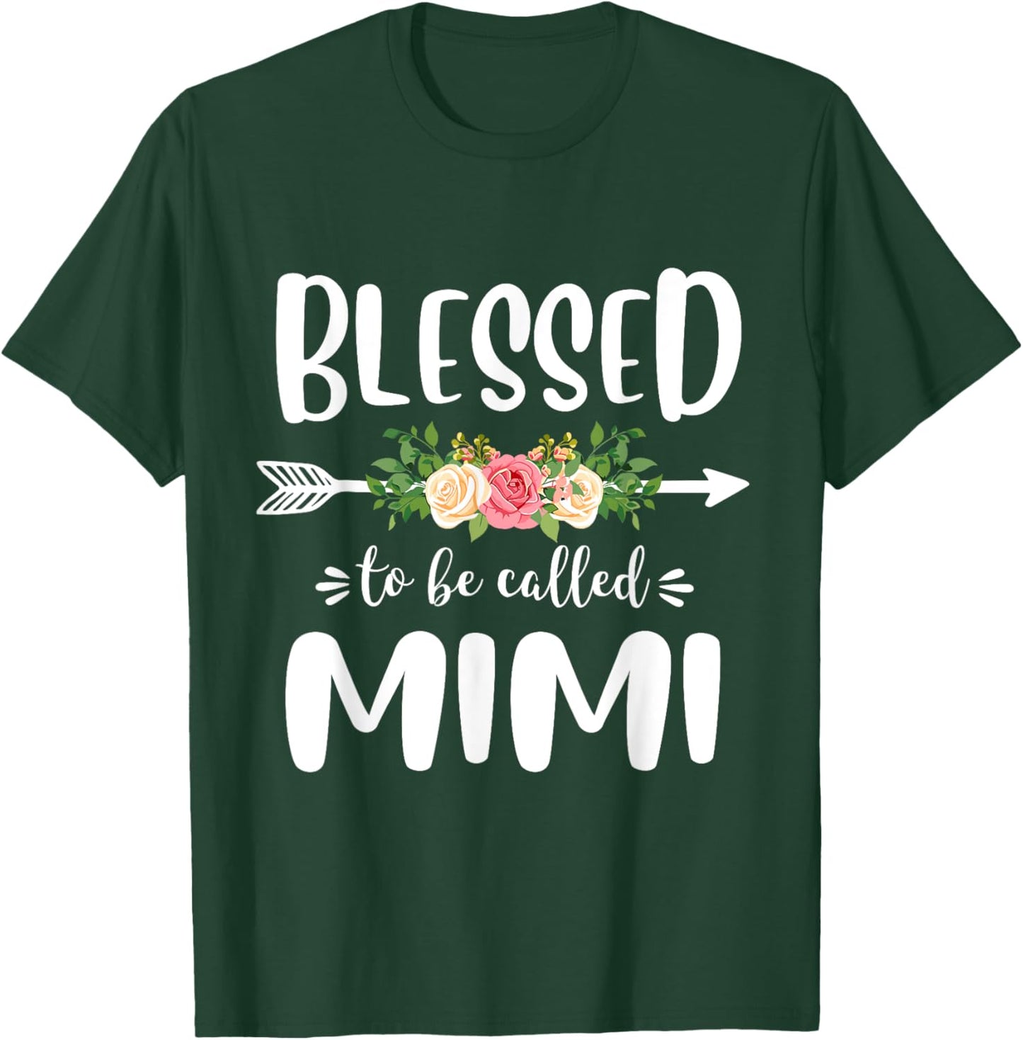 Blessed to be called Mimi Floral Arrow Design Mothers Day T-Shirt - T-Shirt | Forest