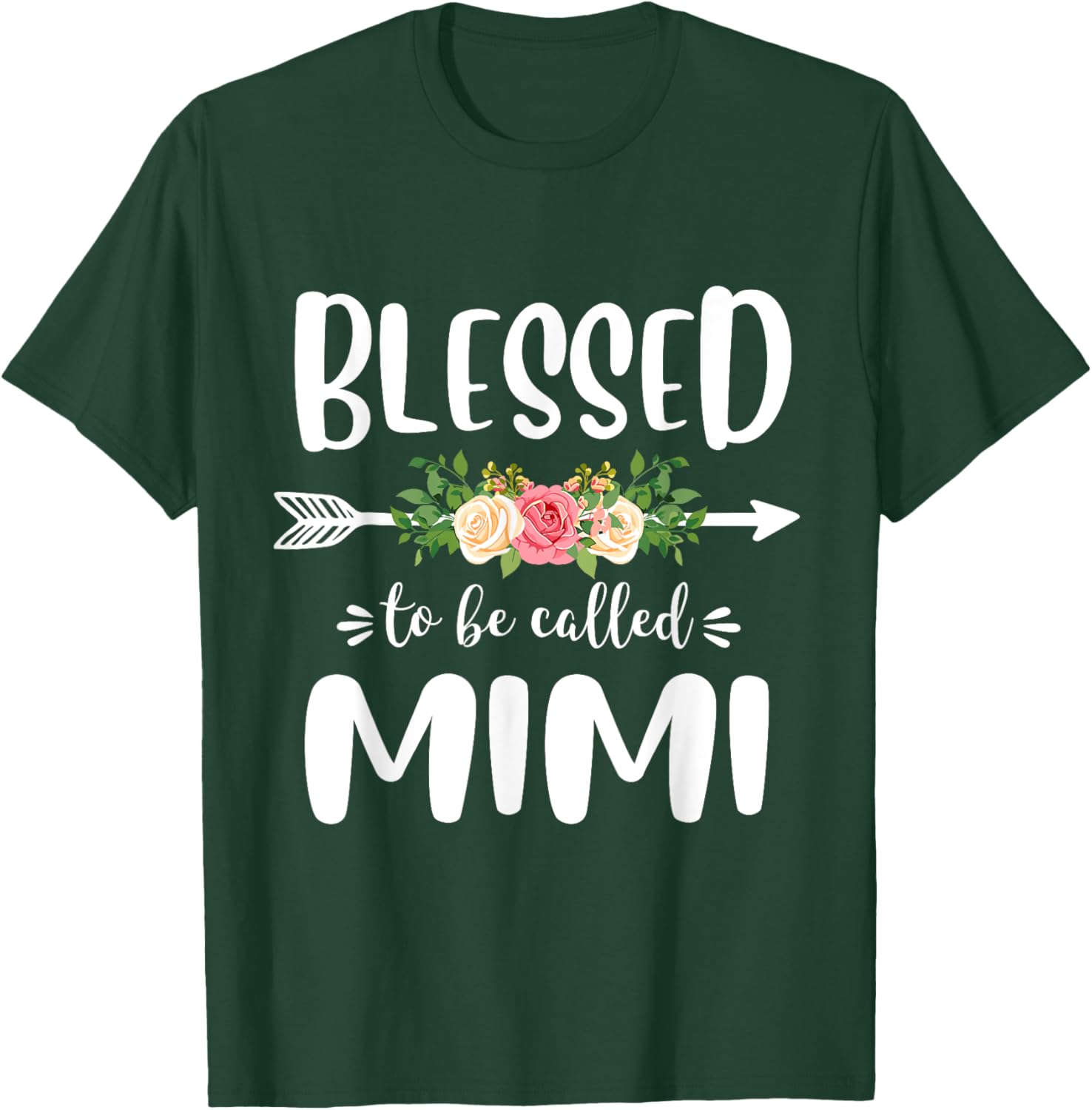 Blessed to be called Mimi Floral Arrow Design Mothers Day T-Shirt - T-Shirt | Forest