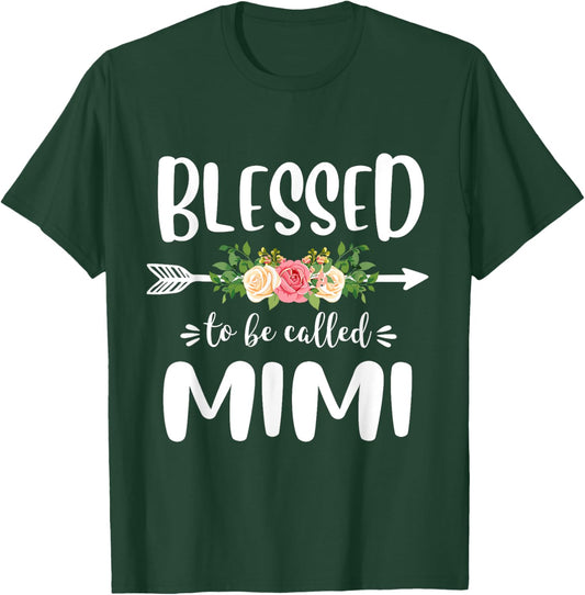 Blessed to be called Mimi Floral Arrow Design Mothers Day T-Shirt - T-Shirt | Forest