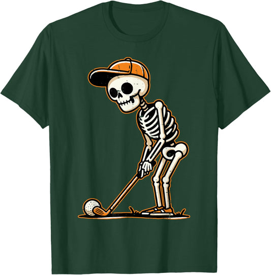 Skeleton Golf Player Halloween Costume Men Boys Kids T-Shirt - T-Shirt | Forest