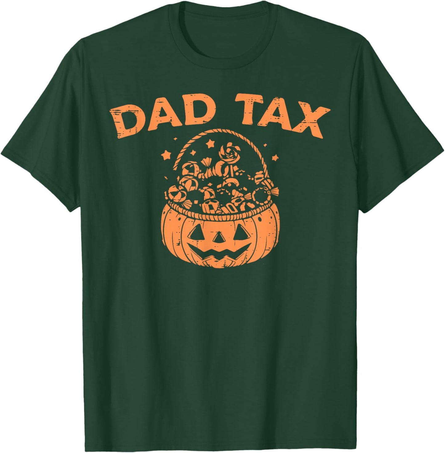 Dad Tax Funny Pumpkin Candy Halloween Father Men T-Shirt - T-Shirt | Forest