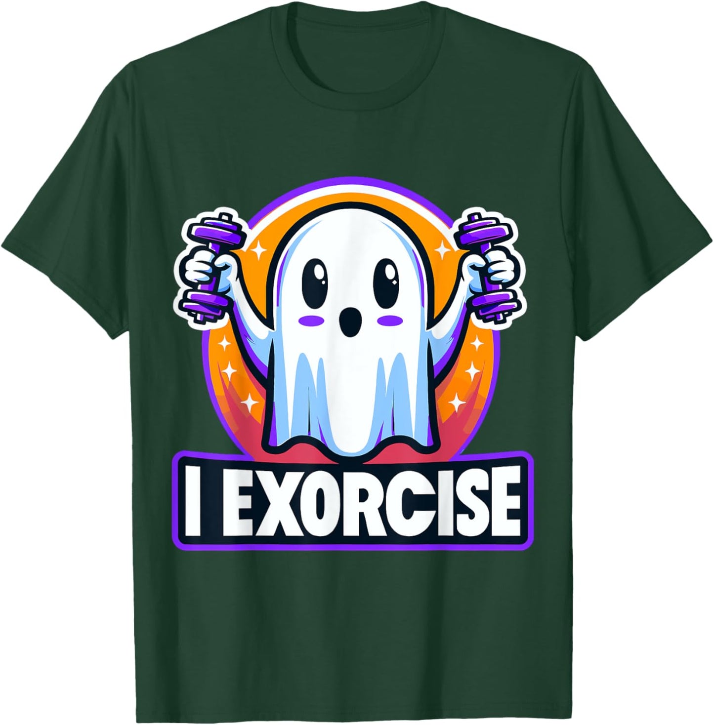 Halloween Gym Fitness Ghost I Exorcise T-Shirt - T-Shirt | Forest