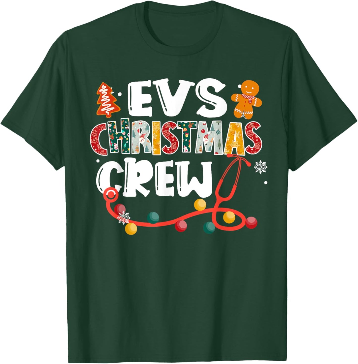 EVS Christmas Crew Emergency Room Nurse ER Techs CNA RN Gift T-Shirt - T-Shirt | Forest