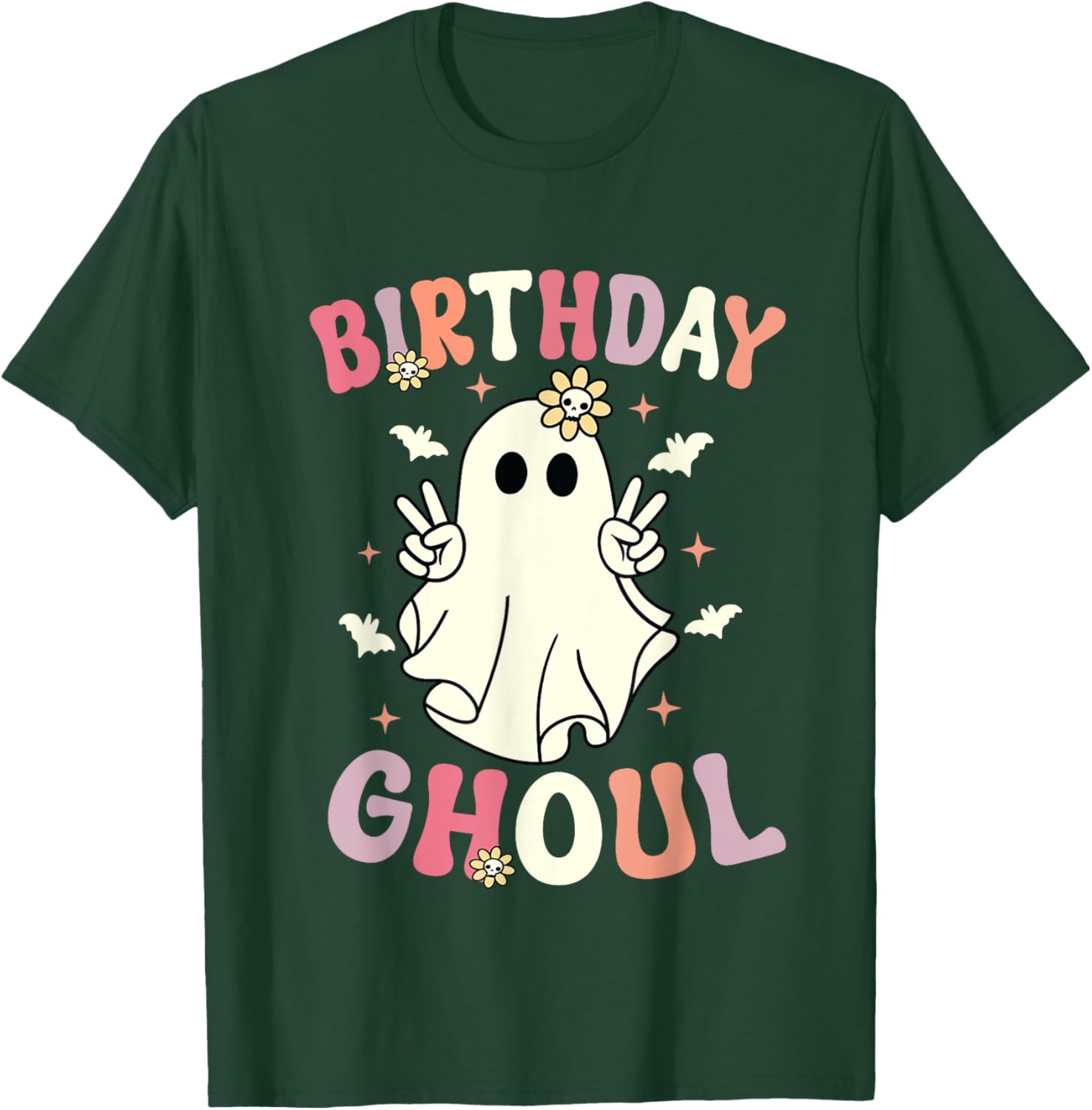 Halloween Birthday Ghoul Cute Ghost Halloween Spooky T-Shirt - T-Shirt | Forest