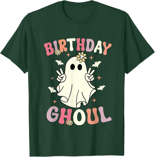 Halloween Birthday Ghoul Cute Ghost Halloween Spooky T-Shirt - T-Shirt | Forest