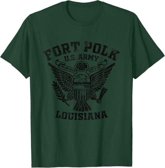 Fort Polk Louisiana LA US Military Base Veteran - Men's Grey Classic Fit Short Sleeve - Small - Military Base - -Youth T-Shirt - T-Shirt | Forest