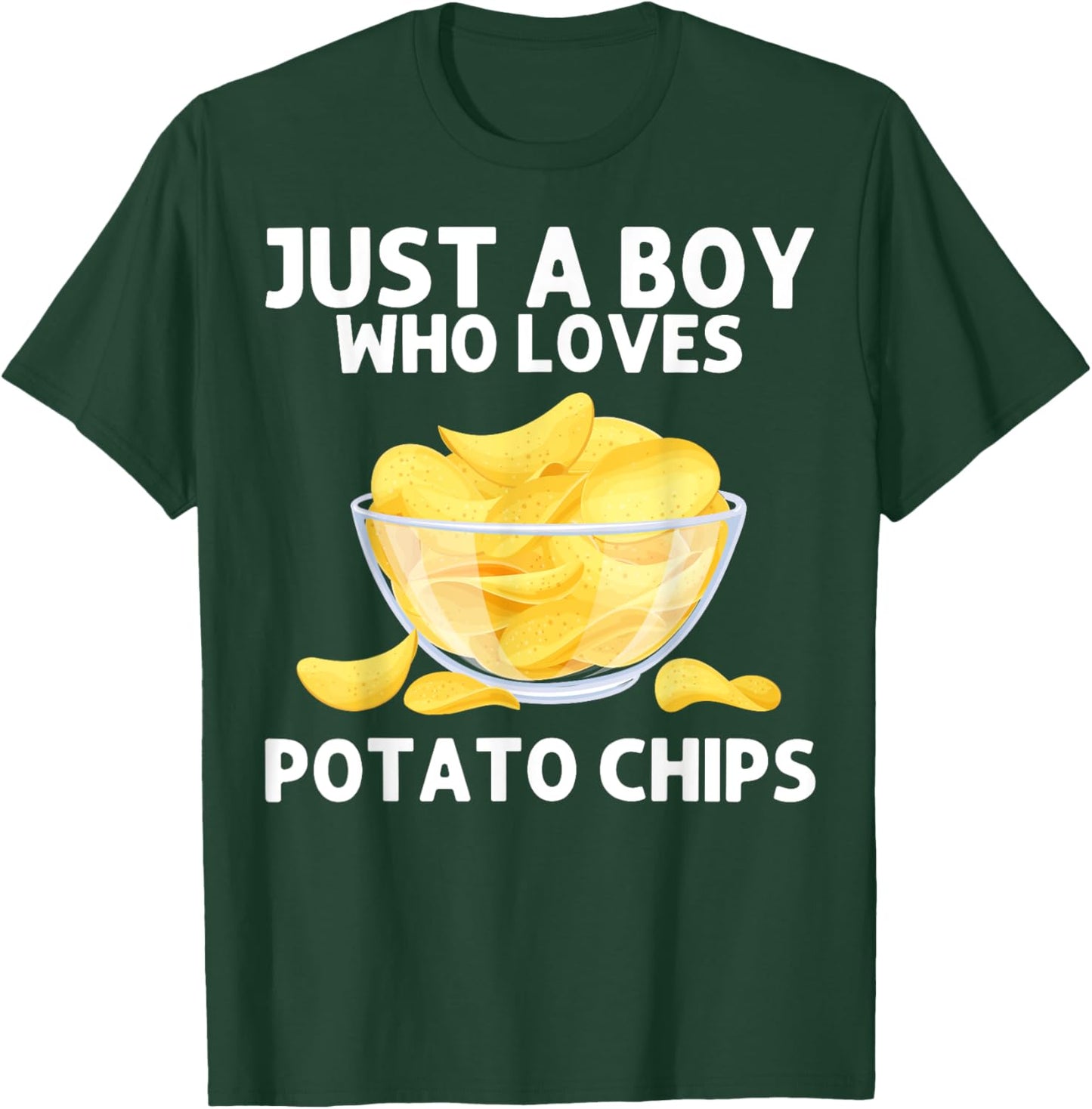 Funny Potato Chips Art Boys Kids Bag Of Chips Lover T-Shirt - T-Shirt | Forest