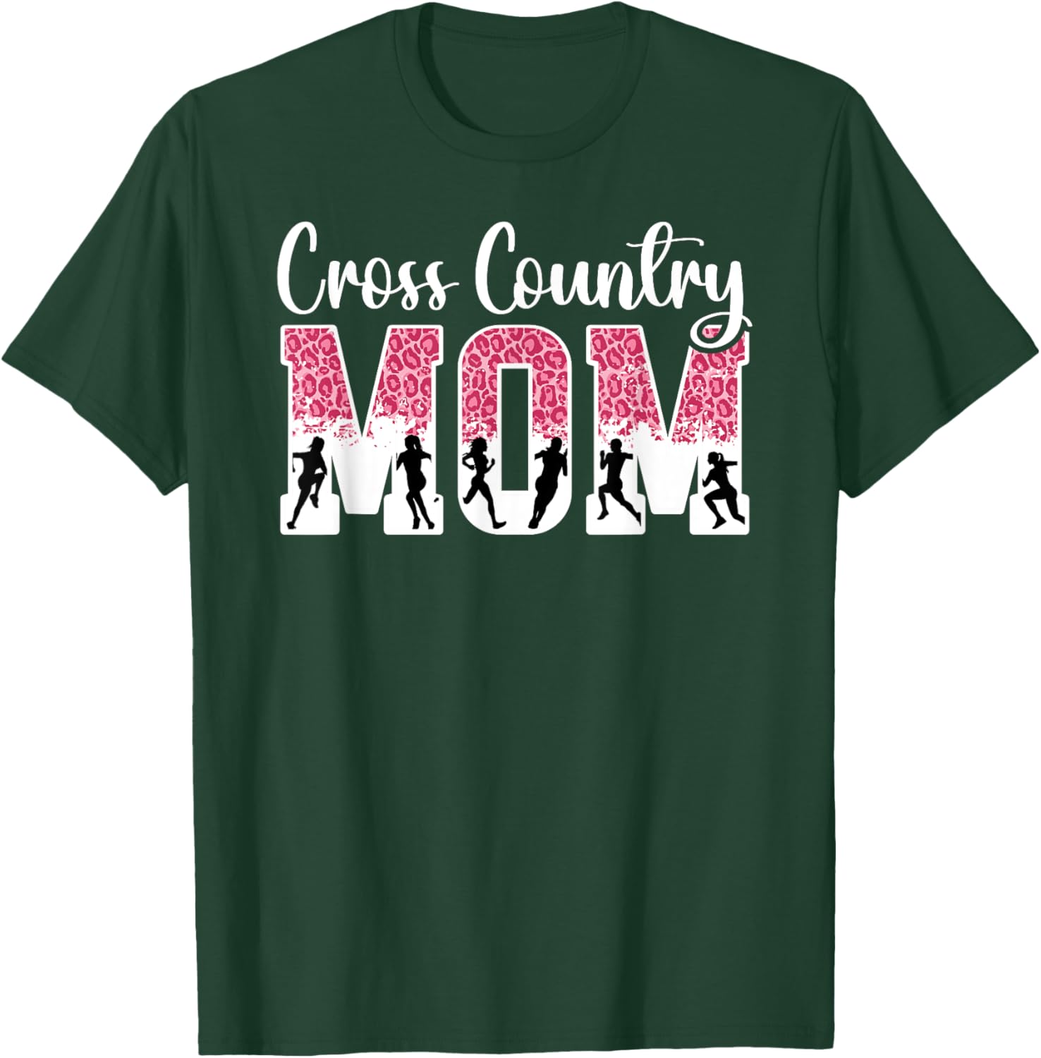 Cross Country Mom Of A Cross Country Runner Mother Leopard T-Shirt - T-Shirt | Forest