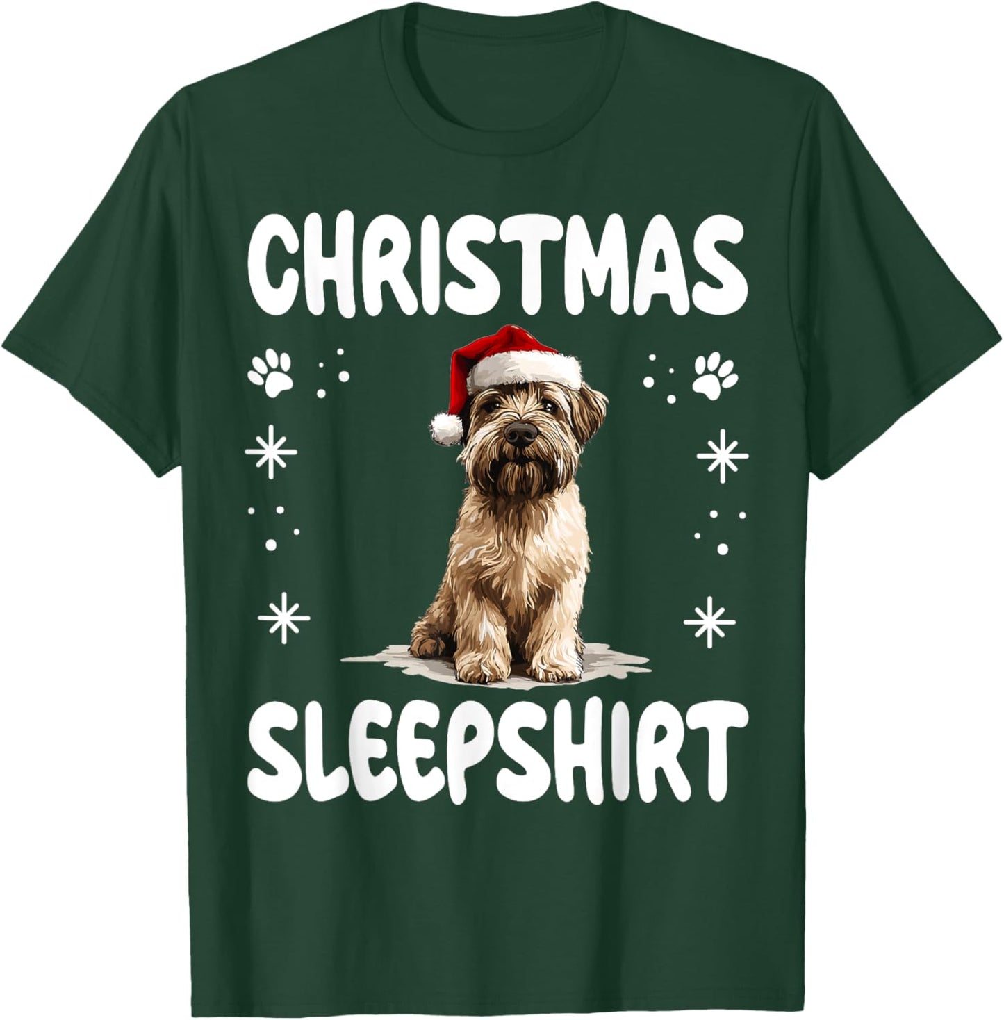 Soft Coated Wheaten Terrier Dog Nightgown Pajama Christmas T-Shirt - T-Shirt | Forest