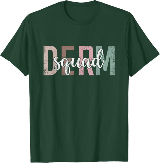 Vintage Derm Squad Dermatology Nurse Cosmetic Dermatologist T-Shirt - T-Shirt | Forest