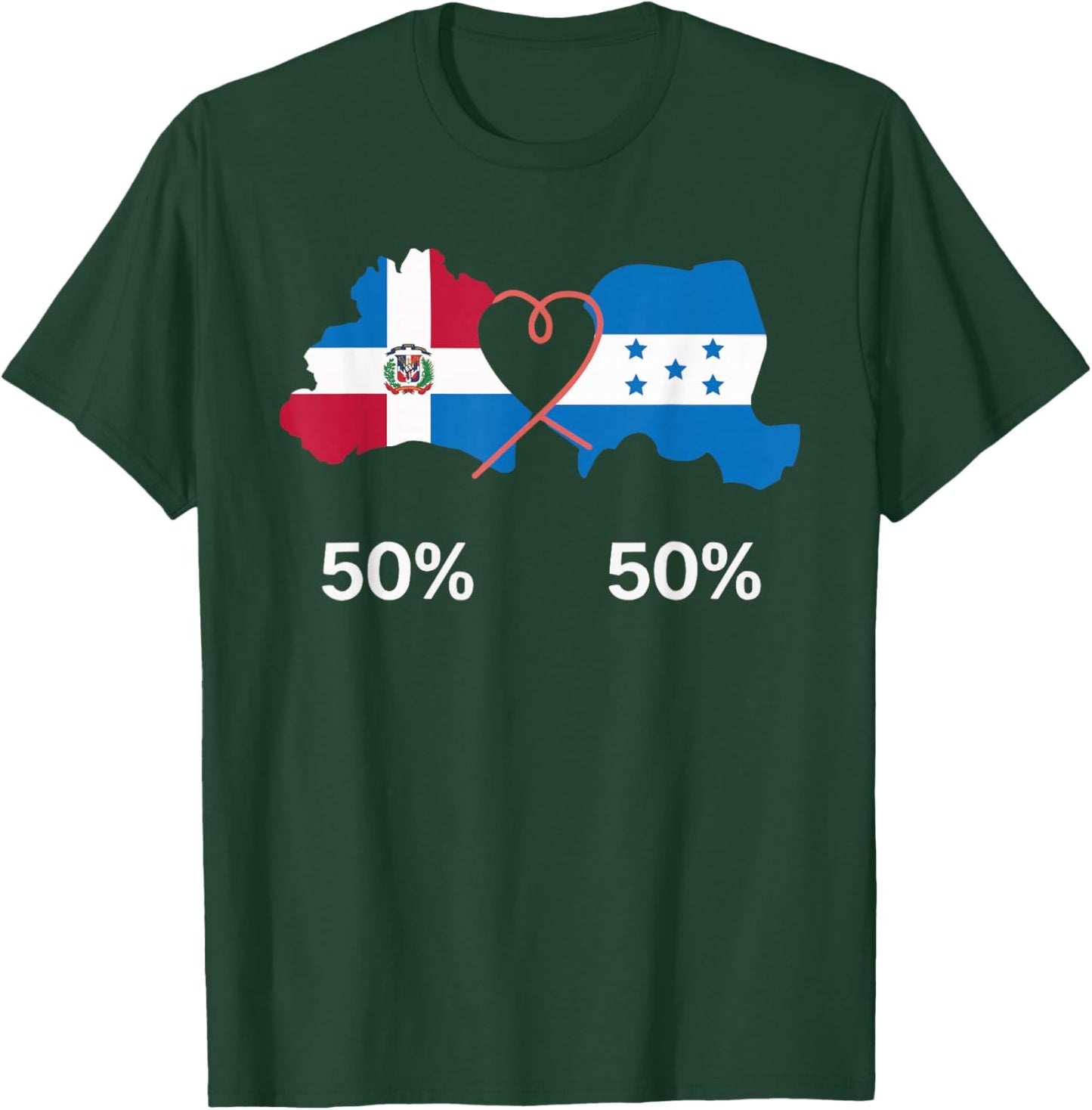 Half Dominican Half Honduran Dominican Republic Honduras T-Shirt - T-Shirt | Forest