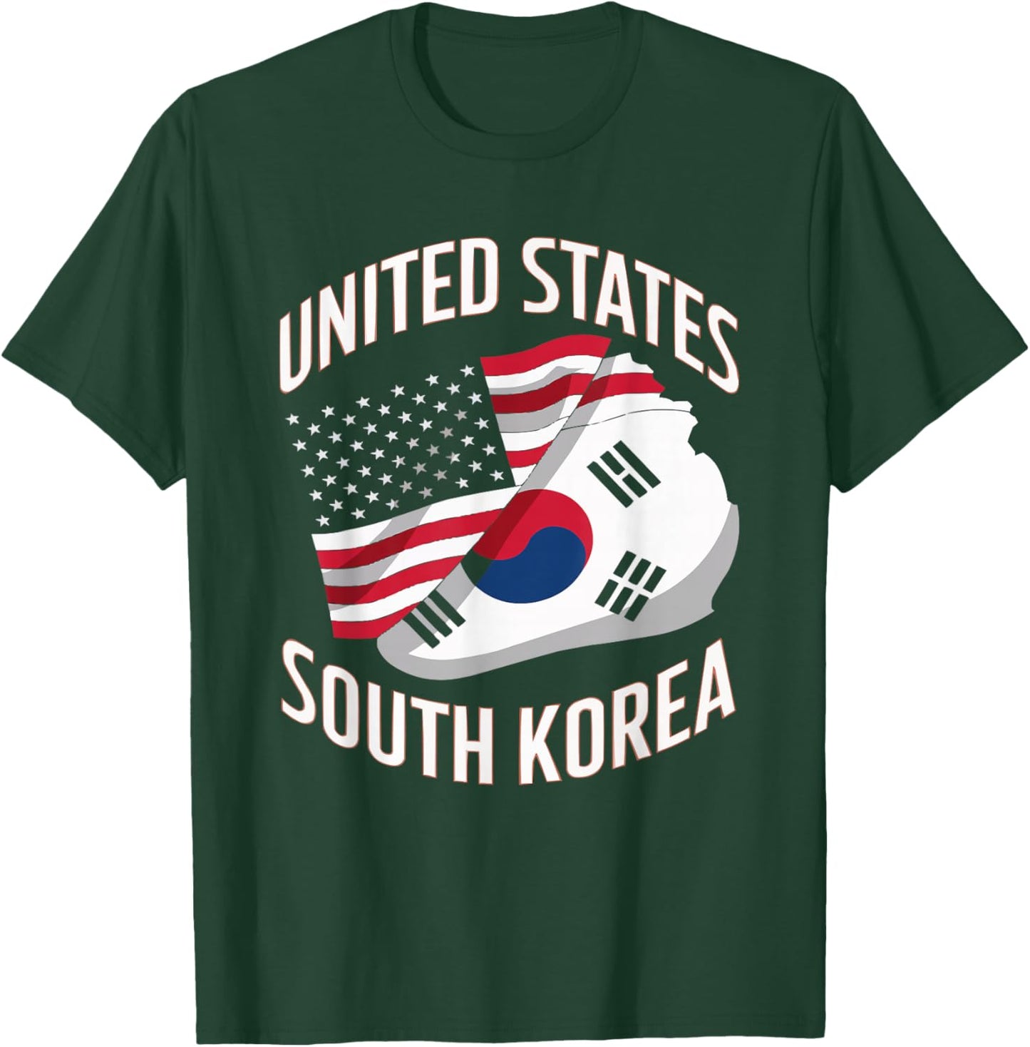 Half American Half Korean USA Flag South Korea America T-Shirt - T-Shirt | Forest