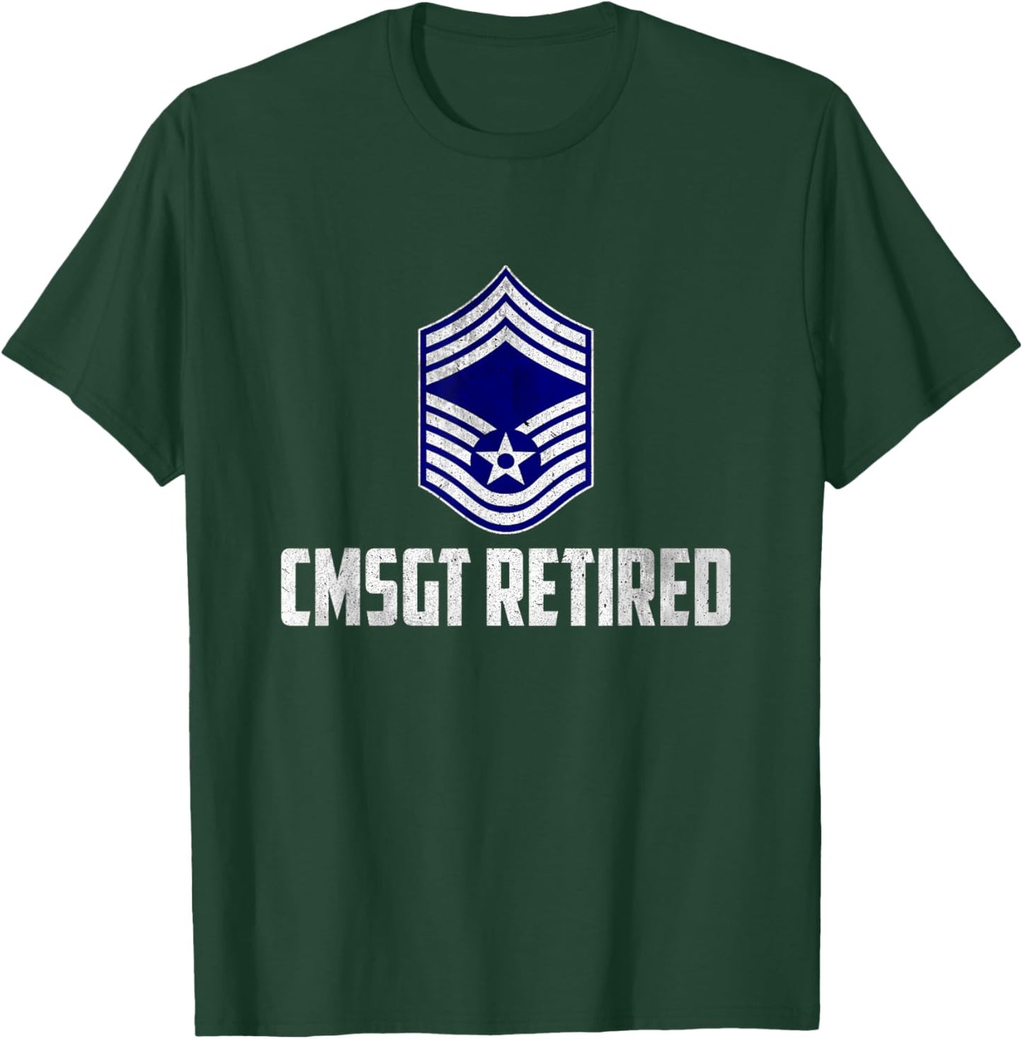 Retired E-9 Chief Master Sergeant CMSgt Rank Veteran Papa T-Shirt - T-Shirt | Forest
