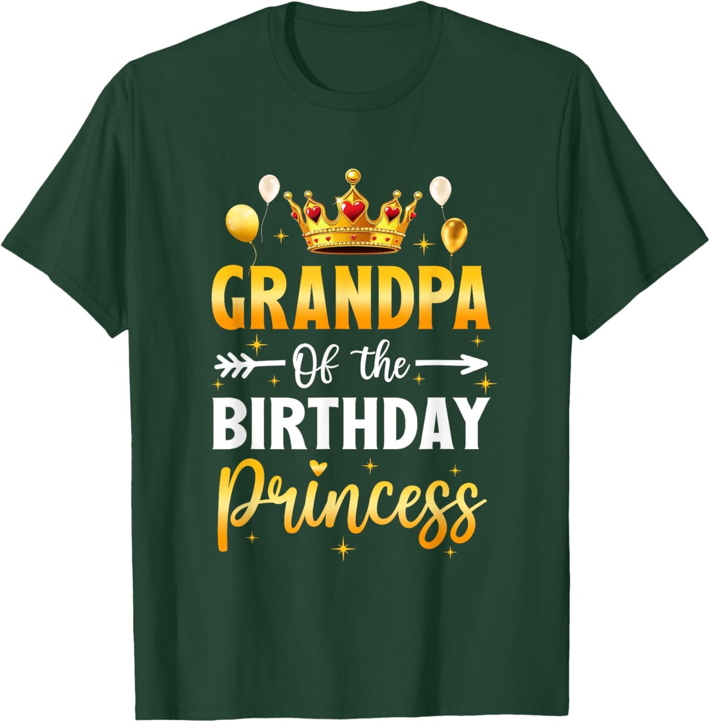 Grandpa Of The Birthday Princess Birthday Girl Party Family T-Shirt - T-Shirt | Forest