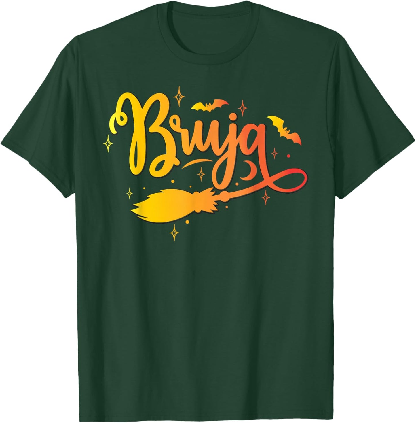 Bruja Halloween Witch Bat Costume Witches Women Brujas T-Shirt - T-Shirt | Forest
