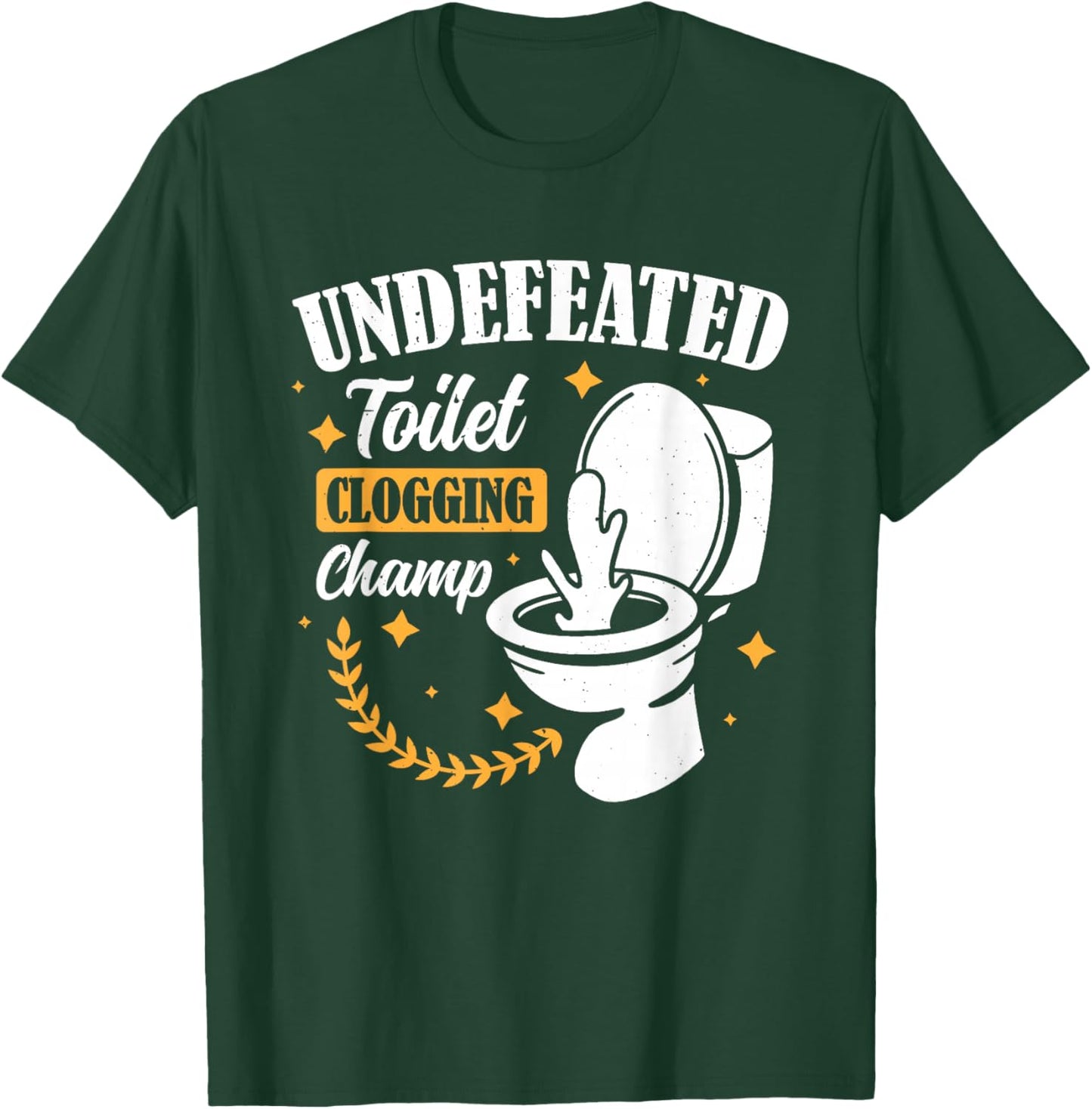 Clogged Toilet Funny Embarrassing Bathroom Adults Black Small Short Sleeve T-Shirt - T-Shirt | Forest